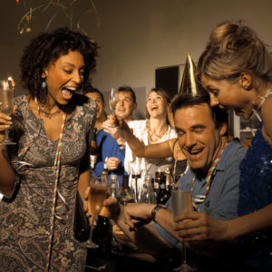 Friends at party